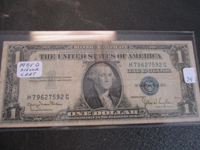 lot 79 image: Series 1935-D $1 Silver Certificate- Key in Series