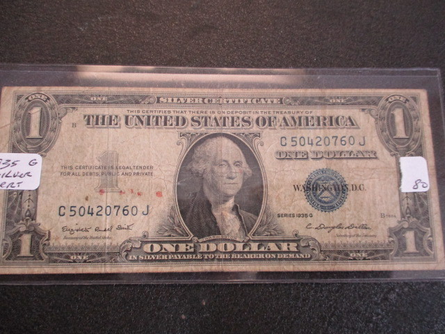 lot 80 image: Series 1935-G $1 Silver Certificates