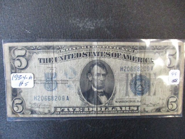 lot 99 image: Series 1934-A Blue Seal Silver Certificate