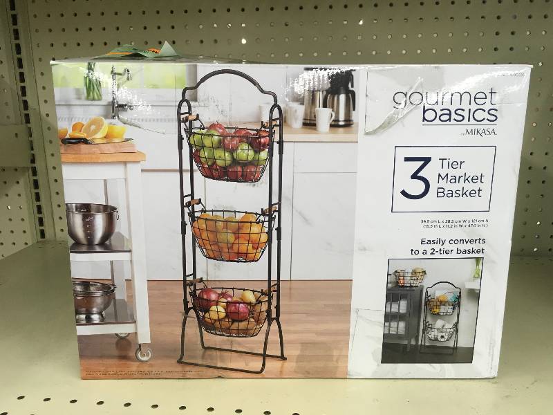 lot 5 image: Mikasa Harbor 3 Tier Basket, Retail $39.99