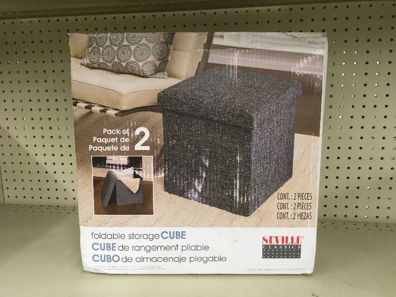 lot 19 image: Seville Foldable Storage Cube, Retail $24.99