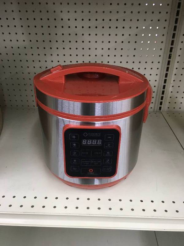 lot 27 image: Cooks Companion 900W 5.3 qt Ceramic Nonstick Low Pressure Digital InstaCooker, Retail $54.99