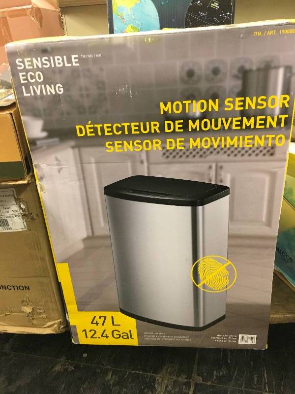 lot 74 image: Eko 47L Sensor Motion Trash Can, Retail $48.89