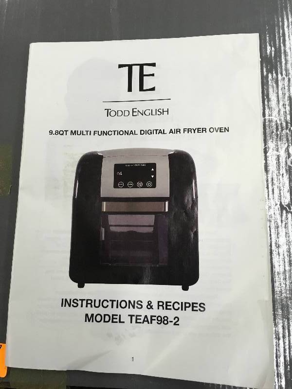 Todd English 1600W 12.7 qt Multi Function Digital Air Fryer Oven w/  Accessories 