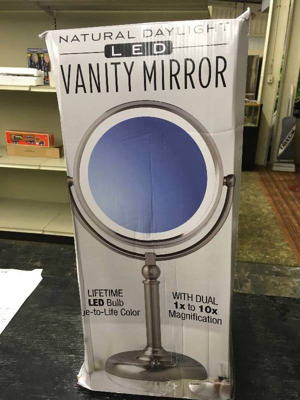 lot 102 image: LED Vanity Mirror Sunter, Retail $19.99