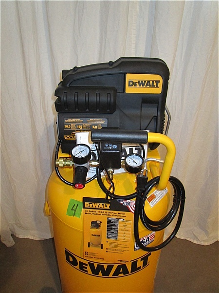 lot 4 image: DeWalt 30 Gallon Direct Drive Vertical Portable Air Compressor