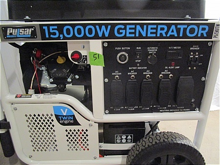lot 51 image: Pulsar 15,000 Watt Portable Generator