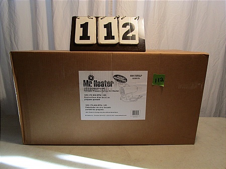 lot 112 image: Mr. Heater 125-170,000 BTUHR Portable Propane Gas Vent Free Heater