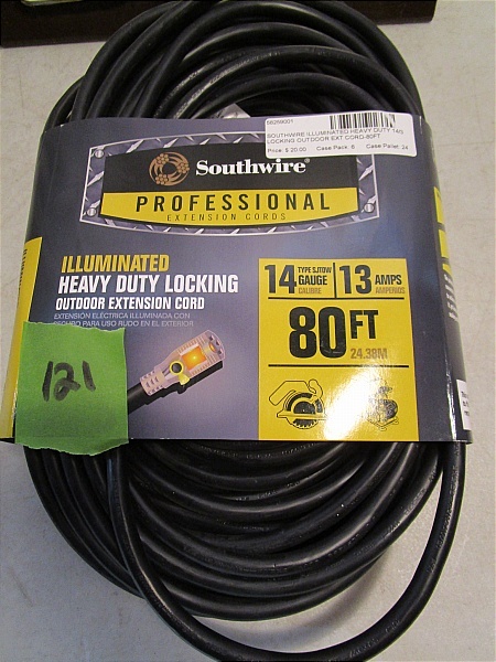 lot 121 image: Southwire Extension Cord - 80 ft