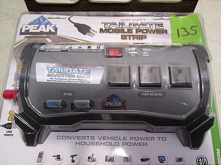 lot 135 image: Peak Tailgate Mobile Power Strip Inverter