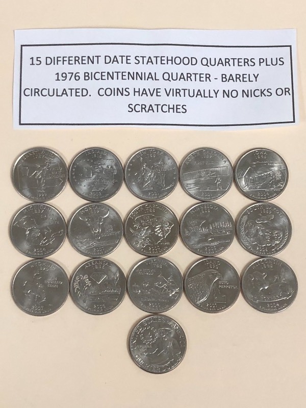 (15) Statehood Quarters Plus (1) Bicentennial Quarter