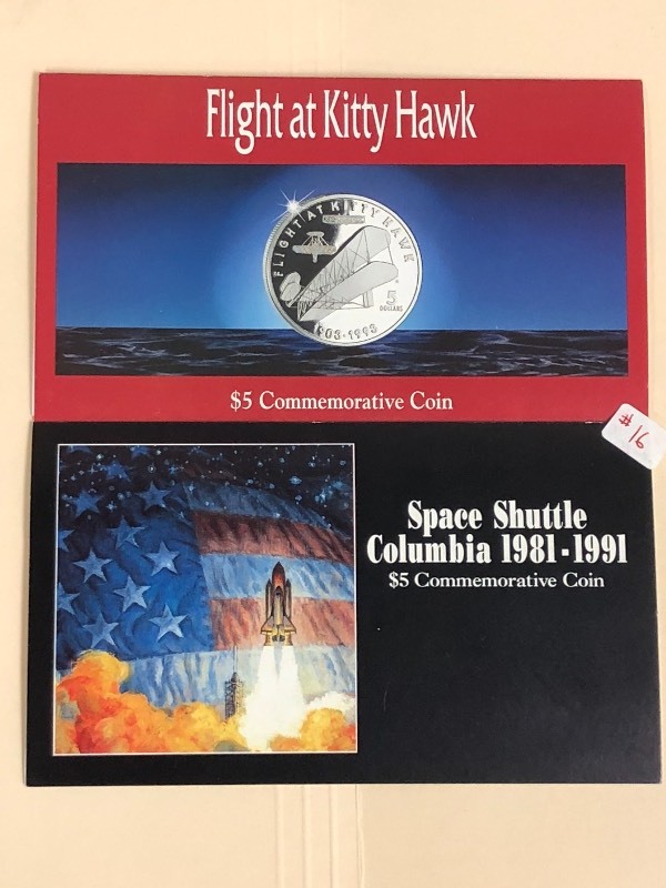1993 Flight At Kitty Hawk & 1991 Space Shuttle Columbia Commemorative Coins