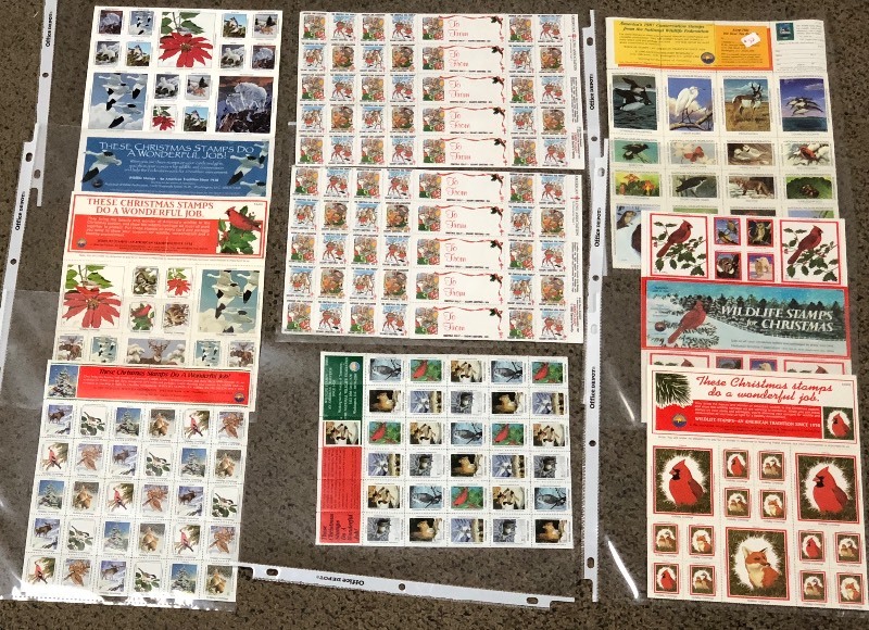 (8) Sheets Of Christmas Stamps