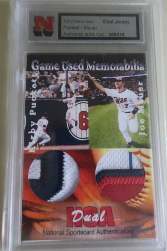 Puckett and Mauer Game Used Jersey Swatches