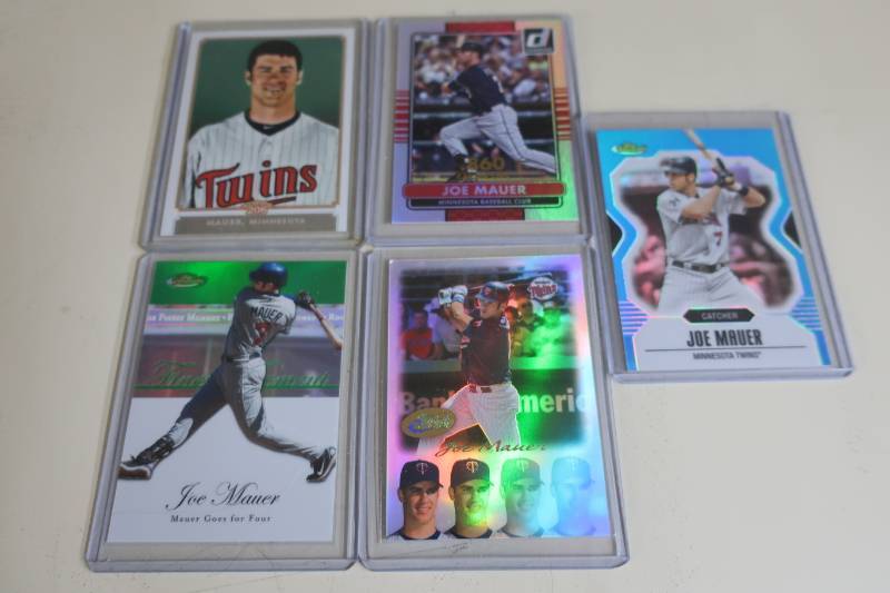 5 numbered Joe Mauer Cards
