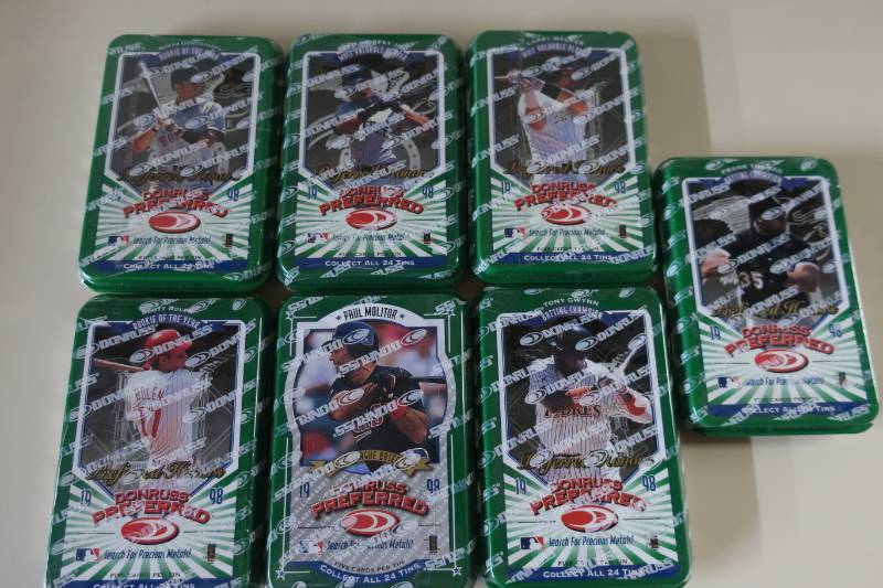 7 Unopened Tins of 1998 Donruss Preferred Cards