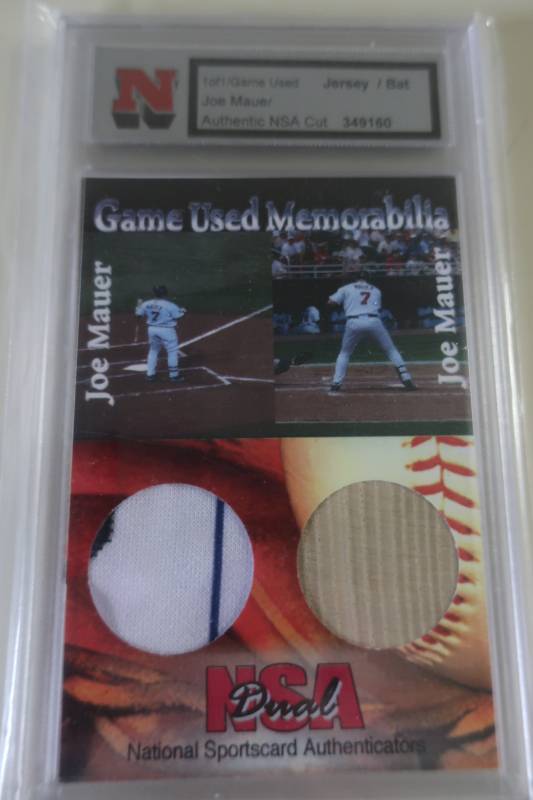 Joe Mauer Game-Used JerseyBat Swatches