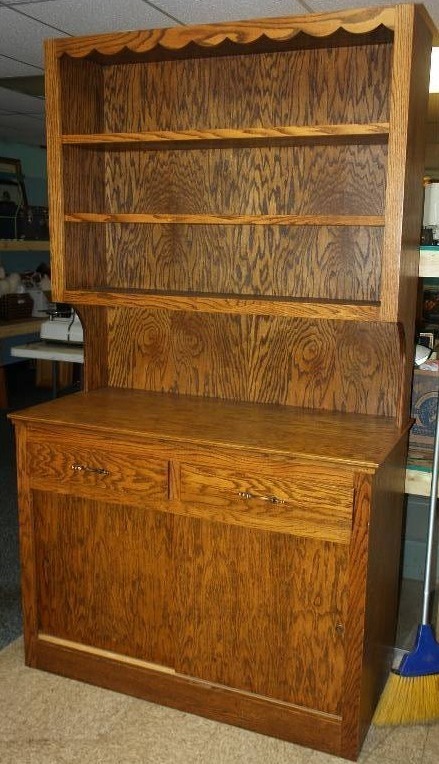 lot 37 image: Oak Grained Storage  Display Hutch