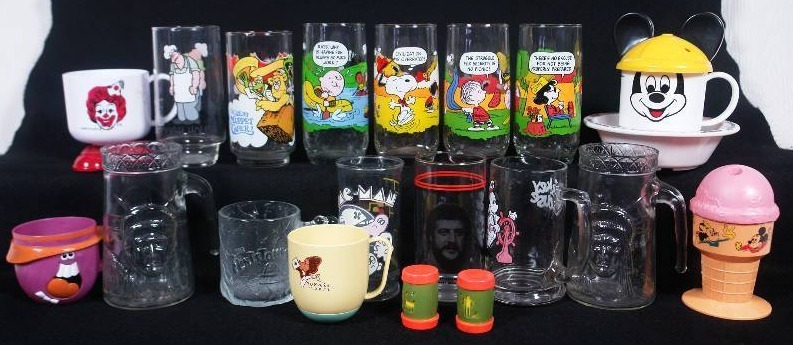 lot 79 image: Glass Character Tumblers and More