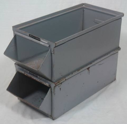 lot 104 image: Stacking Steel Parts Bins (TWO)