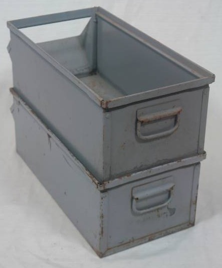 lot 105 image: Stacking Steel Parts Bins (TWO)