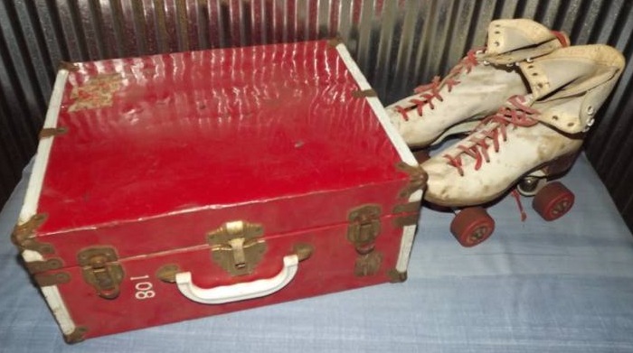lot 41 image: Vintage Roller Skates with Carry Box