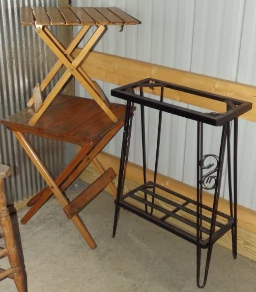 lot 359 image: Plant Stand and Folding Tables