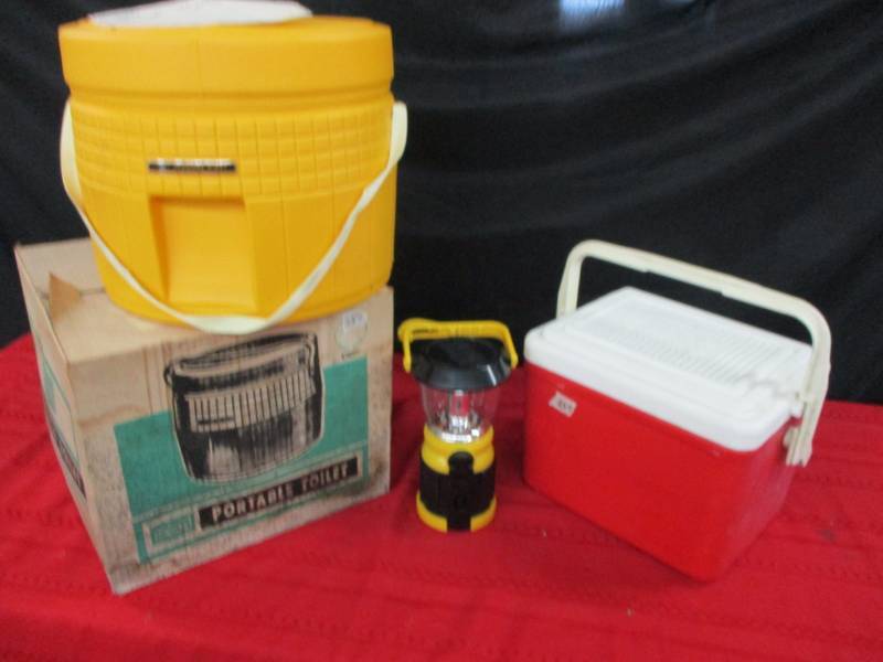 Portable Toilet, Cooler and Lantern