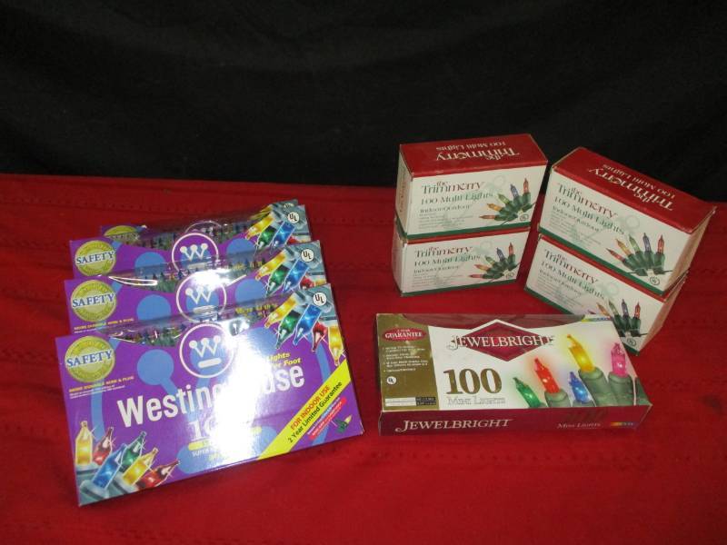 9 sets of colored Xmas lights  New in box