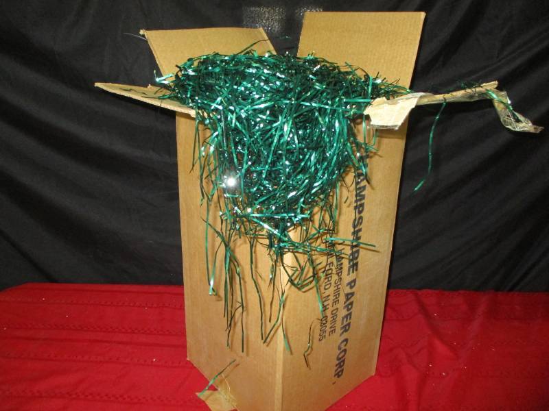 Green tinsel use to decorate or for packing
