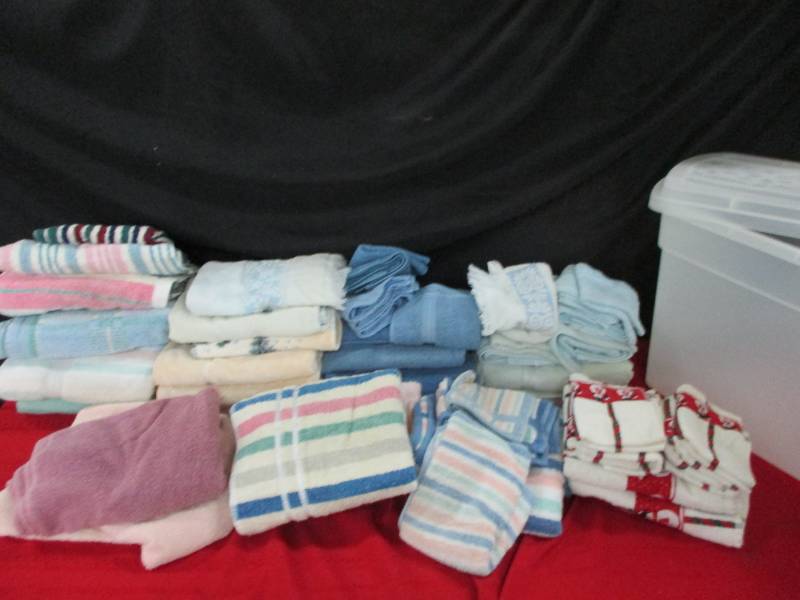 Collection of Towels and tub