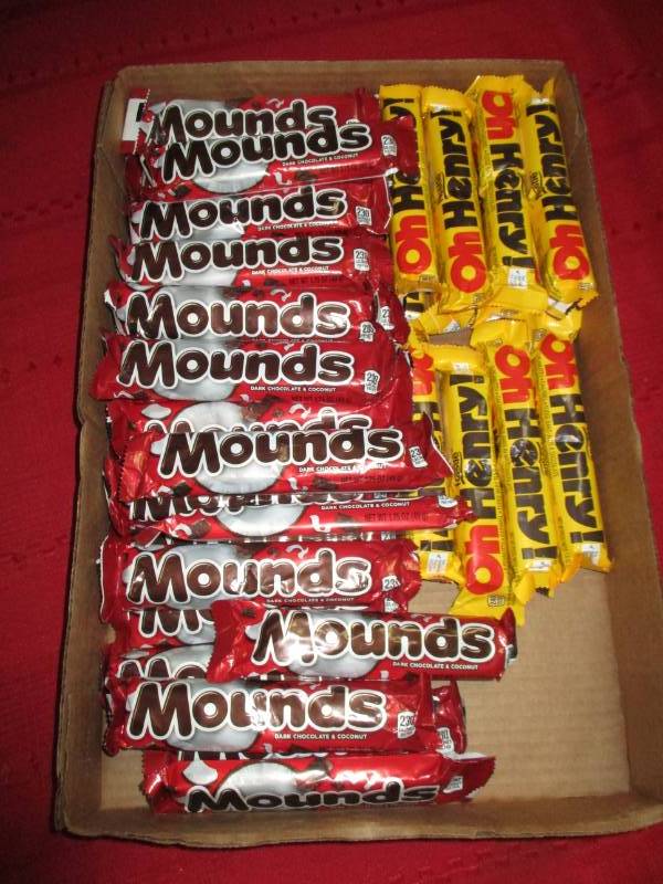 Mounds and Oh Henry Bars