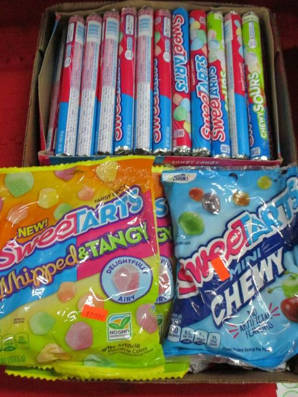 61 Packs of variousw spree and sweet tarts