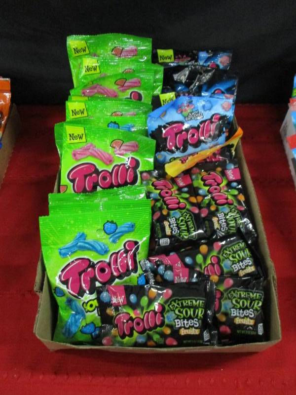 39 Various bags of trolls and sour candies