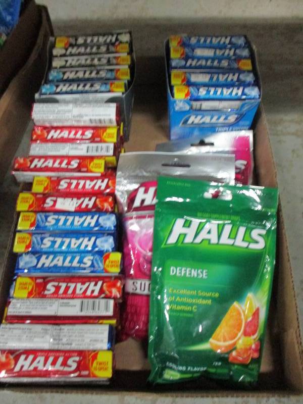 84 various packs of cough drops