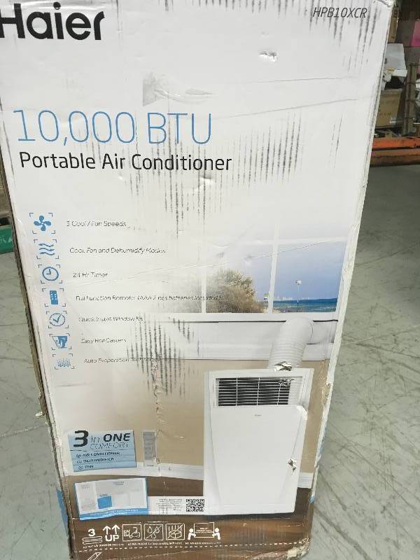 lot 10 image: Haier 10,000 BTU Portable Air Conditioner with Dehumidifier  in like new condition