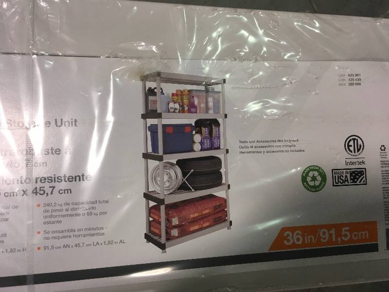lot 22 image: HDX 36 in. W x 72 in. H x 18 in. D 5-Shelf Plastic Ventilated Storage Unit