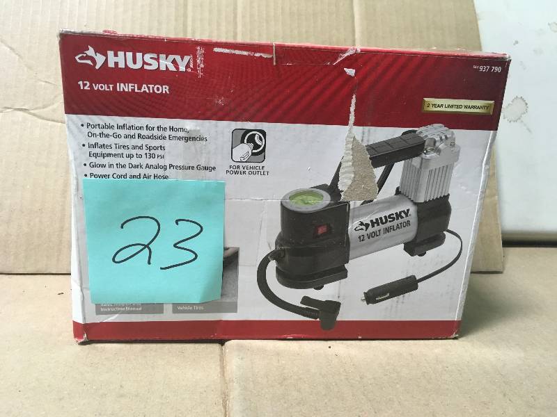 lot 23 image: Husky 12-Volt Inflator  in like new condition