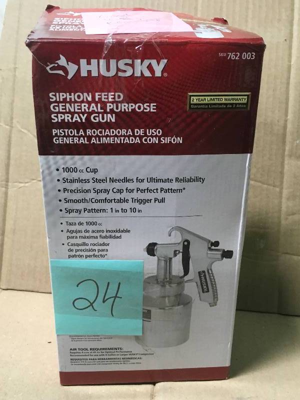 lot 24 image: Husky Siphon Feed General Purpose Spray Gun USED in good condition