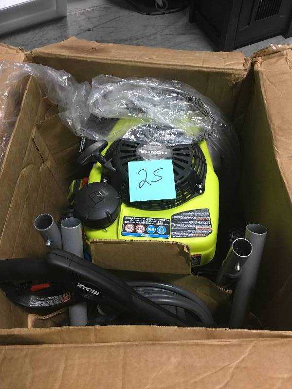 lot 25 image: Ryobi 3,000 PSI 2.3 GPM Honda Electric Start Gas Pressure Washer in good conditions