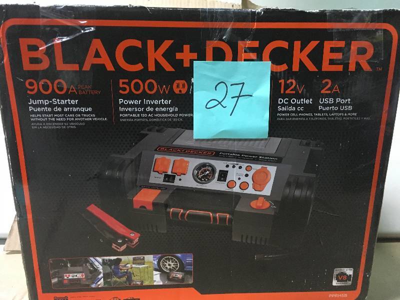 lot 27 image: BLACKDECKER 500-Watt Portable Power Station USED in good condition