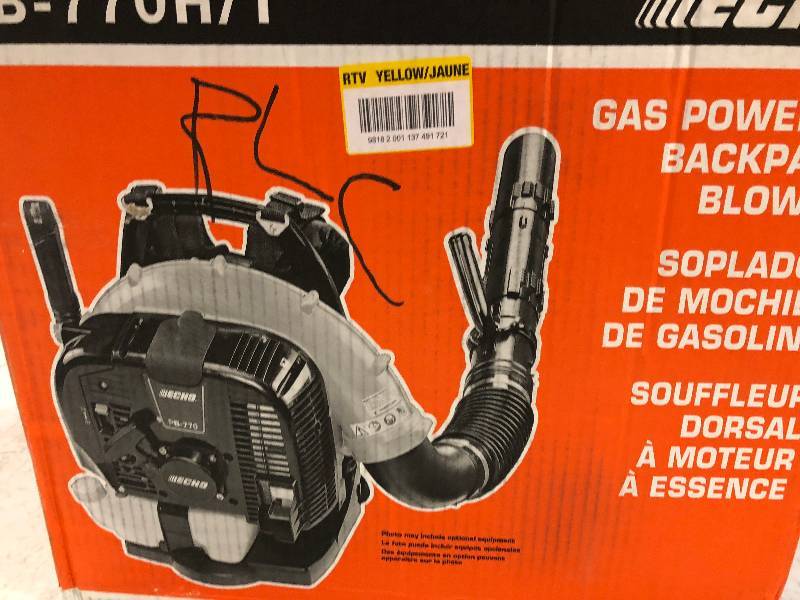 lot 105 image: ECHO 234 MPH 756 CFM 63.3cc Gas 2-Stroke Cycle Backpack Leaf Blower with Hip Throttle not used