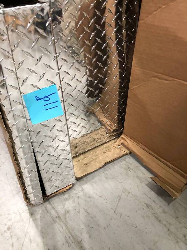 lot 120 image: Lund 70 in. Full Size Extra-Deep Aluminum Tool Box  not used