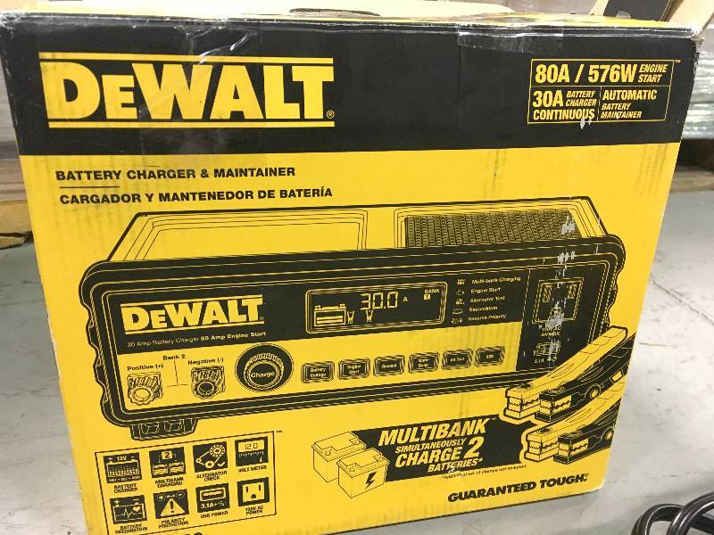 lot 2 image: DEWALTs Global DXAEC80, DEWALT 30 Amp Multi Bank Battery Chargerin good working condition