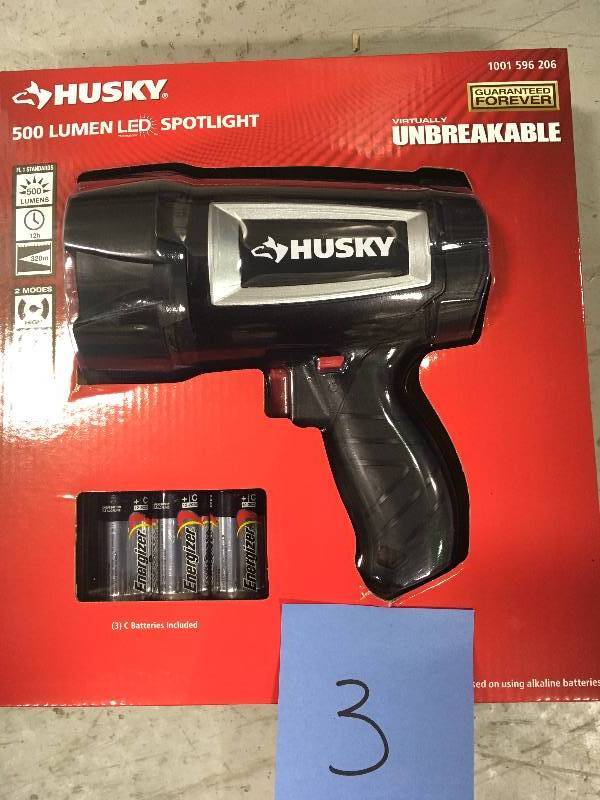 lot 3 image: Husky 500 Lumen LED Compact Unbreakable Spotlight new