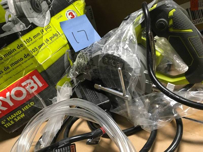 lot 17 image: Ryobi 4 in. Tile Saw in good working condition