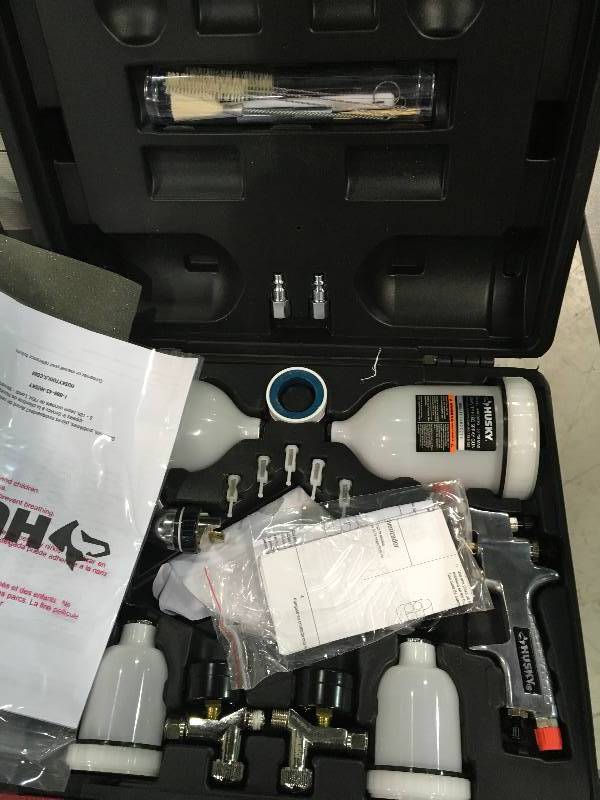 lot 30 image: Husky HVLP and Standard Gravity Feed Spray Gun Kit  in good working condition