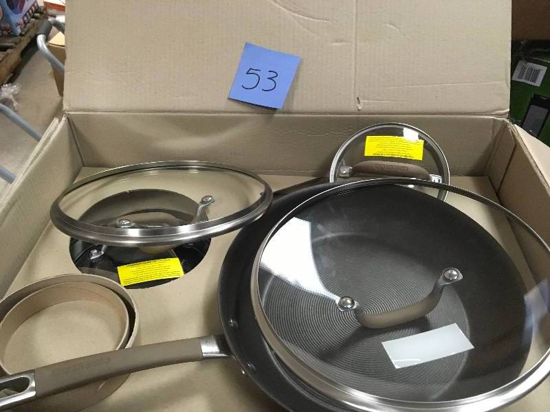 lot 53 image: Circulon Premier Professional 13-piece Hard Anodized Cookware Set like new