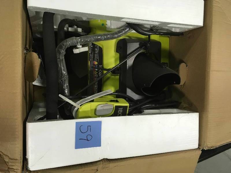 lot 59 image: Ryobi 20 in. 12 Amp Corded Electric Snow Blower not used