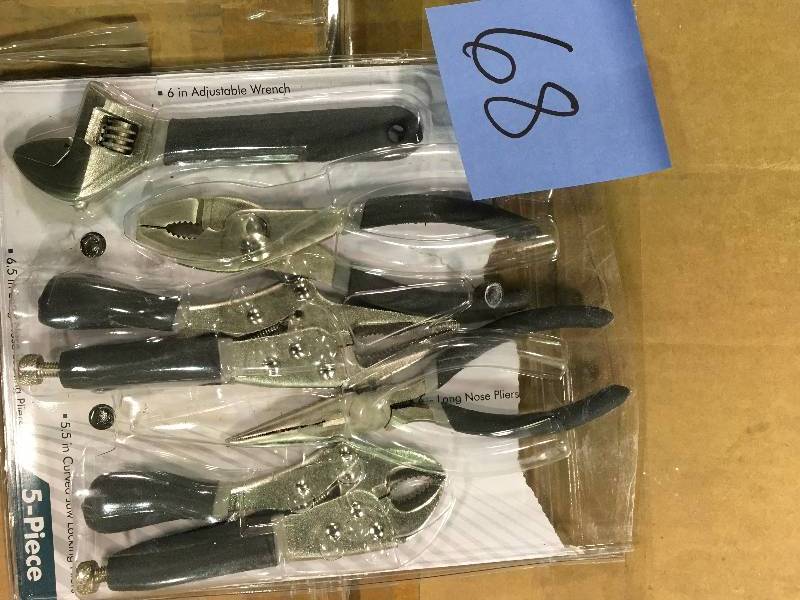 lot 68 image: Anvil 5-Piece Pliers Set with Locking Pliers like new